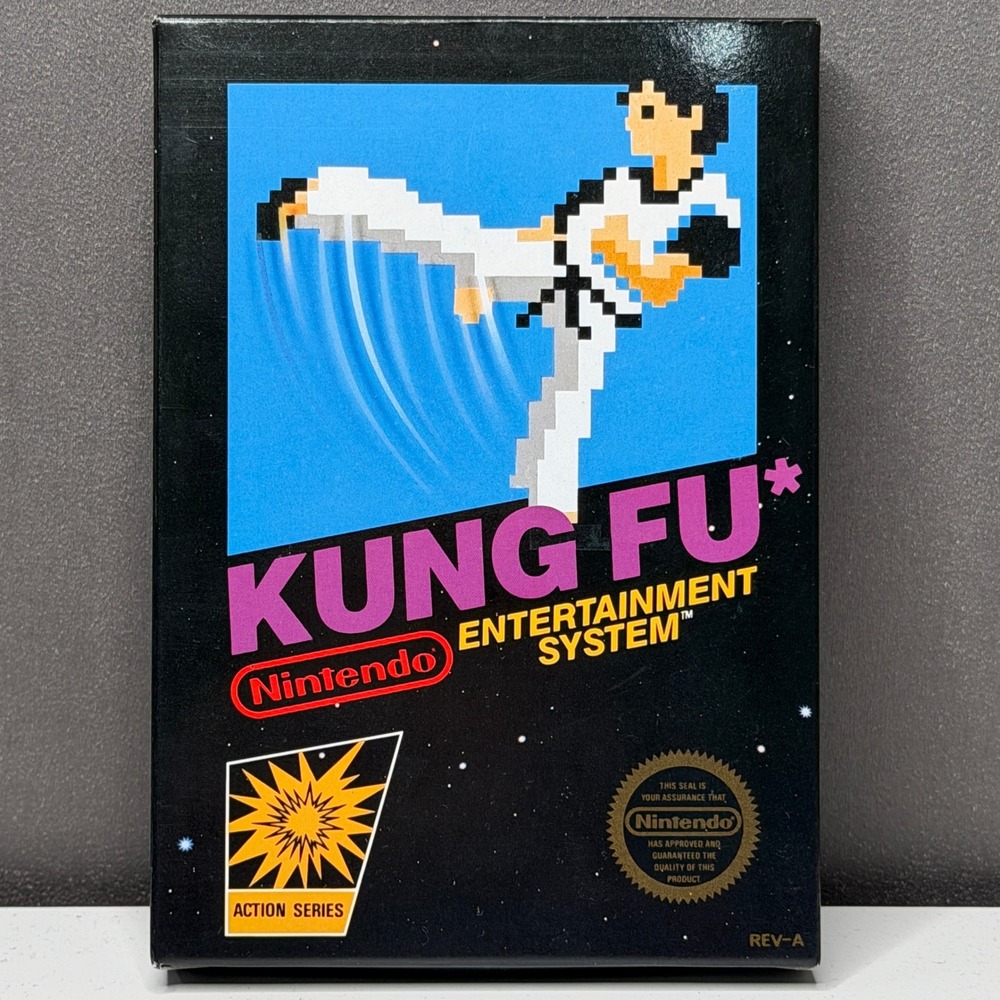 Original Nintendo Kung Fu NES Video Game Black EMPTY BOX ONLY No Game 1985 Mint